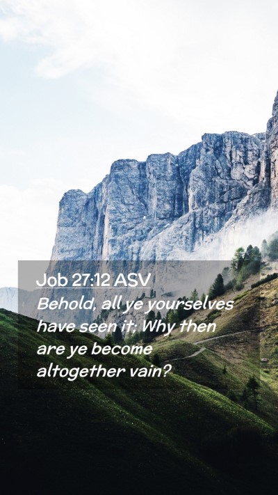 Picture 02 - Job 27:12 ASV Mobile Phone Wallpaper - Behold, all ye yourselves have seen it; Why then - Mobile Bible Verse Wallpaper