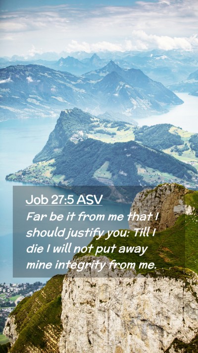 Picture 02 - Job 27:5 ASV Mobile Phone Wallpaper - Far be it from me that I should justify you: Till - Mobile Bible Verse Wallpaper