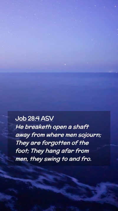 Picture 02 - Job 28:4 ASV Mobile Phone Wallpaper - He breaketh open a shaft away from where men - Mobile Bible Verse Wallpaper