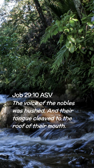 Picture 02 - Job 29:10 ASV Mobile Phone Wallpaper - The voice of the nobles was hushed, And their - Mobile Bible Verse Wallpaper