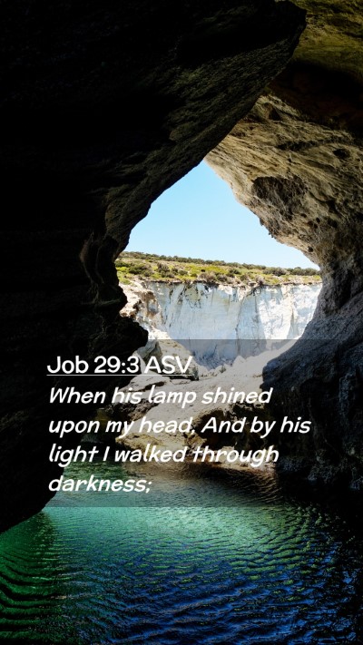 Picture 02 - Job 29:3 ASV Mobile Phone Wallpaper - When his lamp shined upon my head, And by his - Mobile Bible Verse Wallpaper