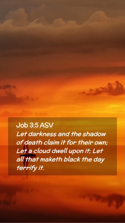 Picture 02 - Job 3:5 ASV Mobile Phone Wallpaper - Let darkness and the shadow of death claim it for - Mobile Bible Verse Wallpaper