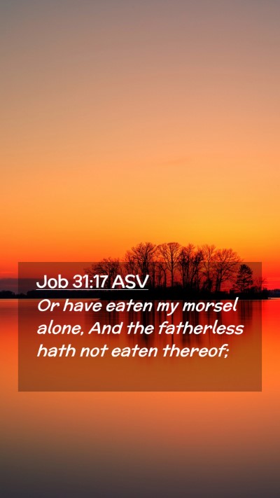 Picture 02 - Job 31:17 ASV Mobile Phone Wallpaper - Or have eaten my morsel alone, And the fatherless - Mobile Bible Verse Wallpaper