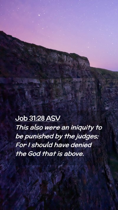 Picture 02 - Job 31:28 ASV Mobile Phone Wallpaper - This also were an iniquity to be punished by the - Mobile Bible Verse Wallpaper