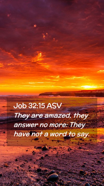 Picture 02 - Job 32:15 ASV Mobile Phone Wallpaper - They are amazed, they answer no more: They have - Mobile Bible Verse Wallpaper