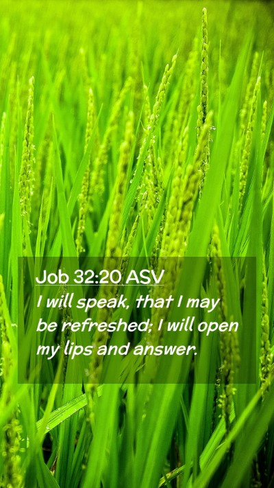Picture 02 - Job 32:20 ASV Mobile Phone Wallpaper - I will speak, that I may be refreshed; I will - Mobile Bible Verse Wallpaper