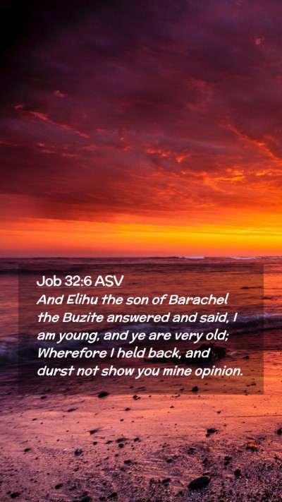 Picture 02 - Job 32:6 ASV Mobile Phone Wallpaper - And Elihu the son of Barachel the Buzite answered - Mobile Bible Verse Wallpaper