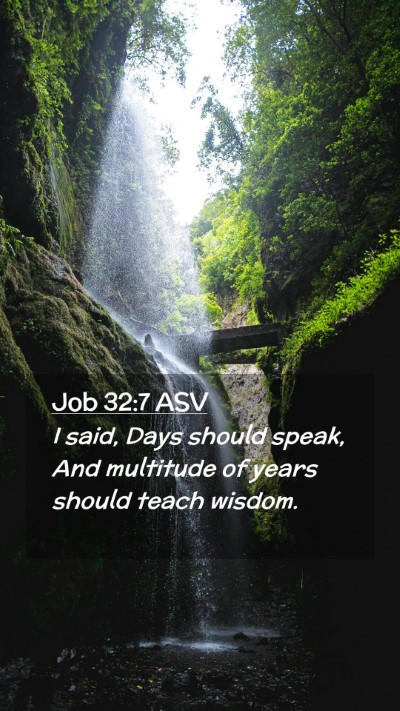 Picture 02 - Job 32:7 ASV Mobile Phone Wallpaper - I said, Days should speak, And multitude of years - Mobile Bible Verse Wallpaper