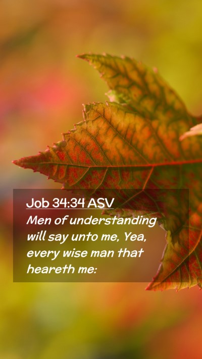 Picture 02 - Job 34:34 ASV Mobile Phone Wallpaper - Men of understanding will say unto me, Yea, every - Mobile Bible Verse Wallpaper
