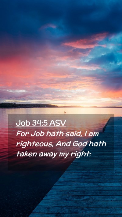 Picture 02 - Job 34:5 ASV Mobile Phone Wallpaper - For Job hath said, I am righteous, And God hath - Mobile Bible Verse Wallpaper
