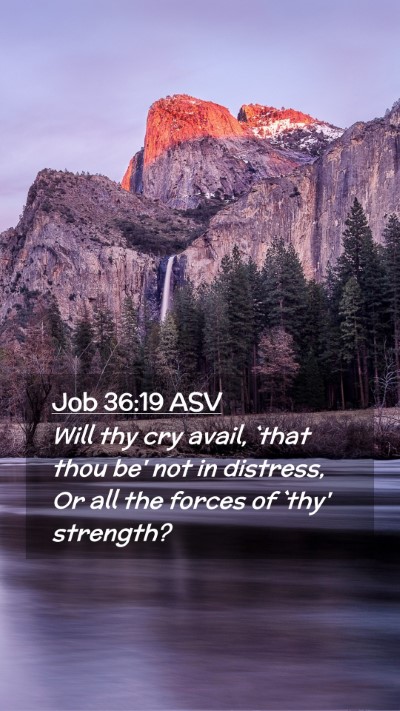 Picture 02 - Job 36:19 ASV Mobile Phone Wallpaper - Will thy cry avail, `that thou be' not in - Mobile Bible Verse Wallpaper