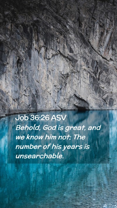 Picture 02 - Job 36:26 ASV Mobile Phone Wallpaper - Behold, God is great, and we know him not; The - Mobile Bible Verse Wallpaper