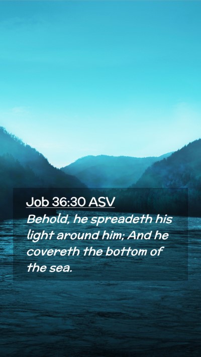 Picture 02 - Job 36:30 ASV Mobile Phone Wallpaper - Behold, he spreadeth his light around him; And he - Mobile Bible Verse Wallpaper