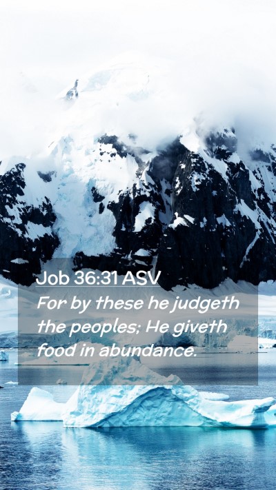 Picture 02 - Job 36:31 ASV Mobile Phone Wallpaper - For by these he judgeth the peoples; He giveth - Mobile Bible Verse Wallpaper