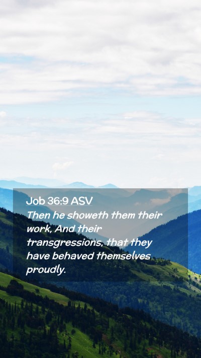 Picture 02 - Job 36:9 ASV Mobile Phone Wallpaper - Then he showeth them their work, And their - Mobile Bible Verse Wallpaper