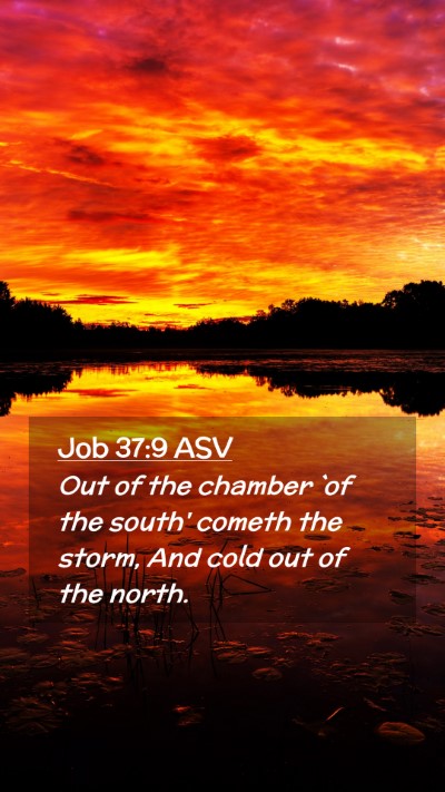 Picture 02 - Job 37:9 ASV Mobile Phone Wallpaper - Out of the chamber `of the south' cometh the - Mobile Bible Verse Wallpaper