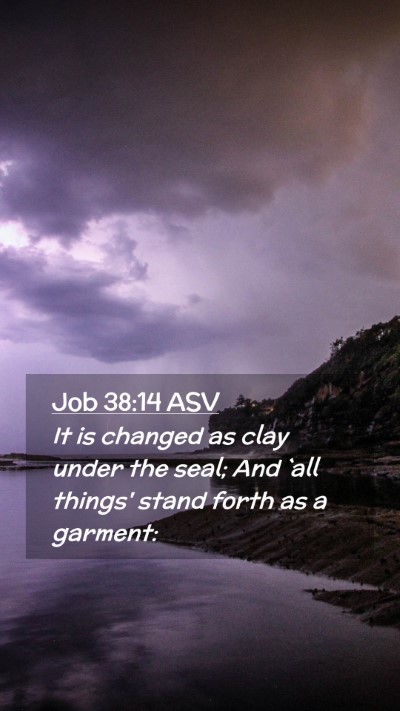 Picture 02 - Job 38:14 ASV Mobile Phone Wallpaper - It is changed as clay under the seal; And `all - Mobile Bible Verse Wallpaper
