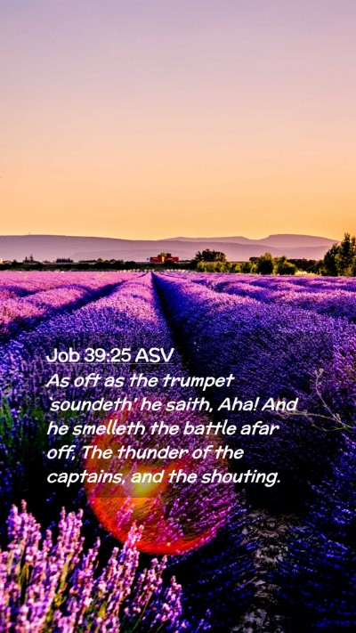 Picture 02 - Job 39:25 ASV Mobile Phone Wallpaper - As oft as the trumpet `soundeth' he saith, Aha! - Mobile Bible Verse Wallpaper