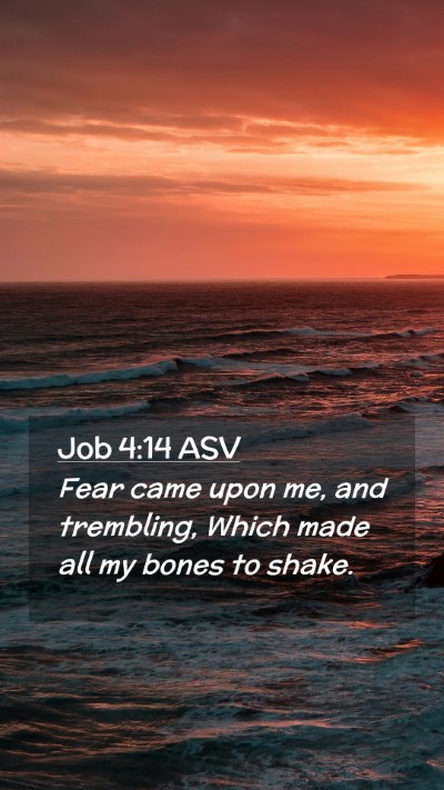 Picture 02 - Job 4:14 ASV Mobile Phone Wallpaper - Fear came upon me, and trembling, Which made all - Mobile Bible Verse Wallpaper