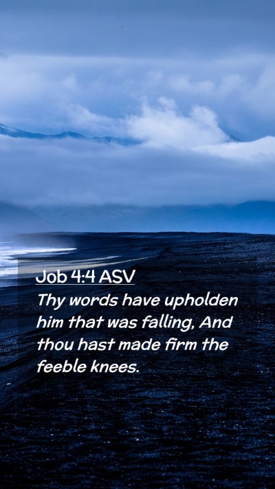 Picture 02 - Job 4:4 ASV Mobile Phone Wallpaper - Thy words have upholden him that was falling, And - Mobile Bible Verse Wallpaper