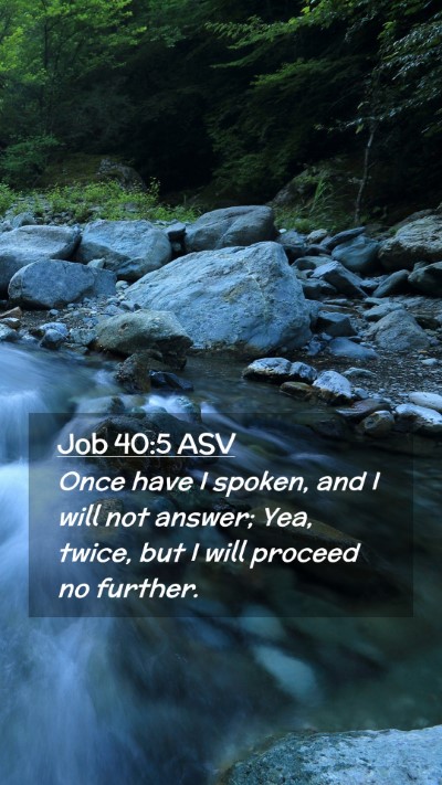 Picture 02 - Job 40:5 ASV Mobile Phone Wallpaper - Once have I spoken, and I will not answer; Yea, - Mobile Bible Verse Wallpaper