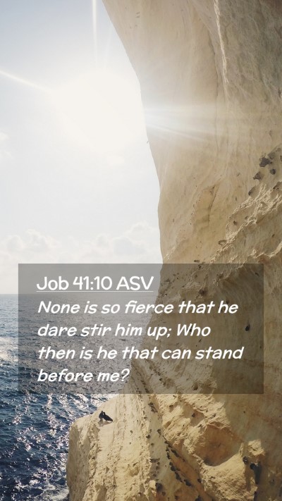 Picture 02 - Job 41:10 ASV Mobile Phone Wallpaper - None is so fierce that he dare stir him up; Who - Mobile Bible Verse Wallpaper