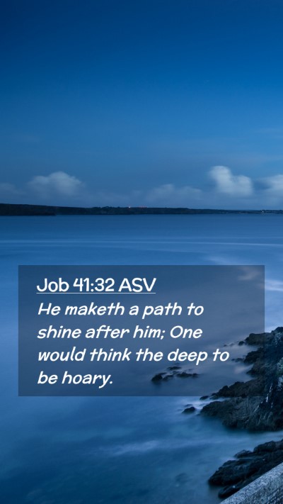 Picture 02 - Job 41:32 ASV Mobile Phone Wallpaper - He maketh a path to shine after him; One would - Mobile Bible Verse Wallpaper