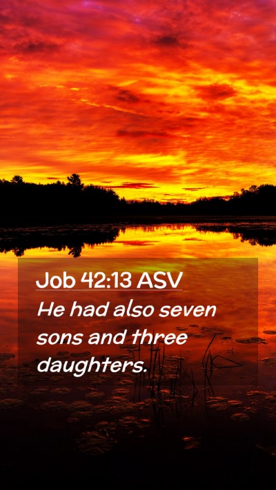 Picture 02 - Job 42:13 ASV Mobile Phone Wallpaper - He had also seven sons and three - Mobile Bible Verse Wallpaper