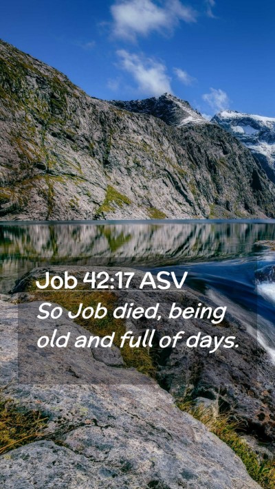 Picture 02 - Job 42:17 ASV Mobile Phone Wallpaper - So Job died, being old and full of - Mobile Bible Verse Wallpaper