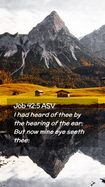 Picture 02 - Job 42:5 ASV Mobile Phone Wallpaper - I had heard of thee by the hearing of the ear; - Mobile Bible Verse Wallpaper