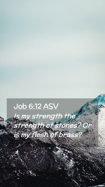 Picture 02 - Job 6:12 ASV Mobile Phone Wallpaper - Is my strength the strength of stones? Or is my - Mobile Bible Verse Wallpaper