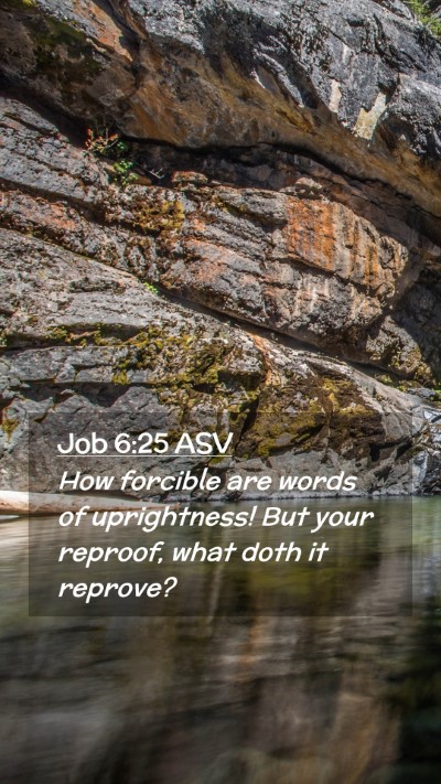 Picture 02 - Job 6:25 ASV Mobile Phone Wallpaper - How forcible are words of uprightness! But your - Mobile Bible Verse Wallpaper