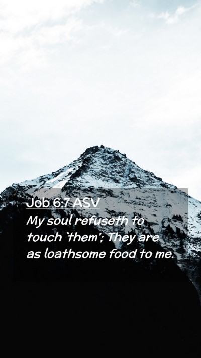 Picture 02 - Job 6:7 ASV Mobile Phone Wallpaper - My soul refuseth to touch `them'; They are as - Mobile Bible Verse Wallpaper