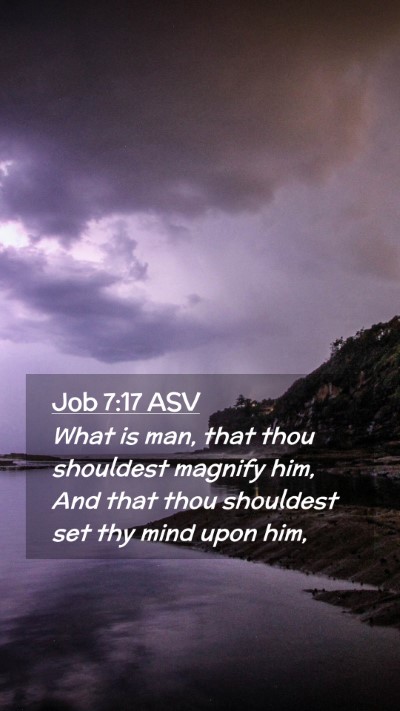 Picture 02 - Job 7:17 ASV Mobile Phone Wallpaper - What is man, that thou shouldest magnify him, And - Mobile Bible Verse Wallpaper