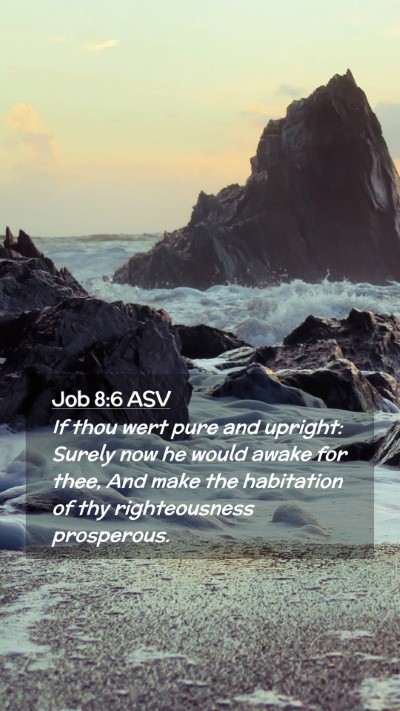 Picture 02 - Job 8:6 ASV Mobile Phone Wallpaper - If thou wert pure and upright: Surely now he - Mobile Bible Verse Wallpaper