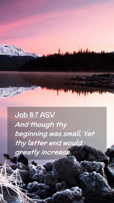 Picture 02 - Job 8:7 ASV Mobile Phone Wallpaper - And though thy beginning was small, Yet thy - Mobile Bible Verse Wallpaper