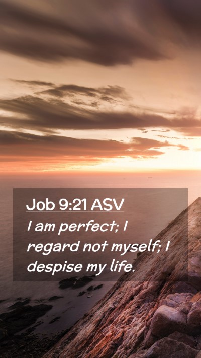 Picture 02 - Job 9:21 ASV Mobile Phone Wallpaper - I am perfect; I regard not myself; I despise my - Mobile Bible Verse Wallpaper