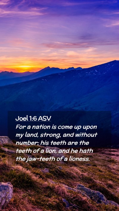 Picture 02 - Joel 1:6 ASV Mobile Phone Wallpaper - For a nation is come up upon my land, strong, and - Mobile Bible Verse Wallpaper