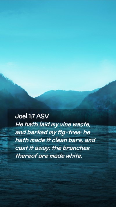Picture 02 - Joel 1:7 ASV Mobile Phone Wallpaper - He hath laid my vine waste, and barked my - Mobile Bible Verse Wallpaper