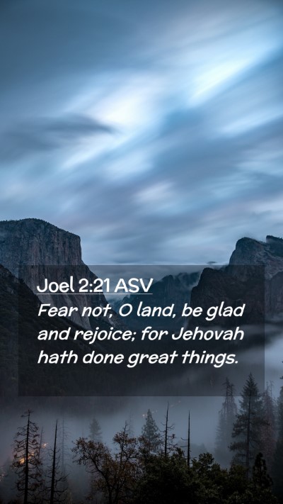 Picture 02 - Joel 2:21 ASV Mobile Phone Wallpaper - Fear not, O land, be glad and rejoice; for - Mobile Bible Verse Wallpaper