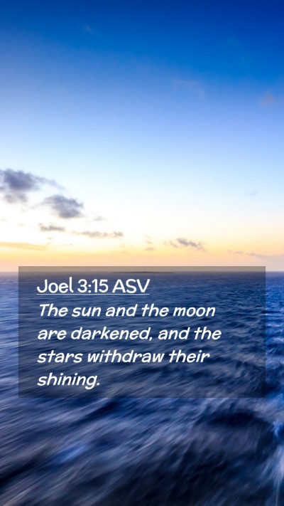 Picture 02 - Joel 3:15 ASV Mobile Phone Wallpaper - The sun and the moon are darkened, and the stars - Mobile Bible Verse Wallpaper