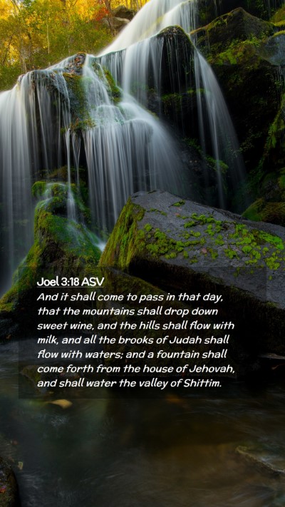 Picture 02 - Joel 3:18 ASV Mobile Phone Wallpaper - And it shall come to pass in that day, that the - Mobile Bible Verse Wallpaper