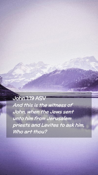 Picture 02 - John 1:19 ASV Mobile Phone Wallpaper - And this is the witness of John, when the Jews - Mobile Bible Verse Wallpaper