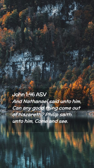 Picture 02 - John 1:46 ASV Mobile Phone Wallpaper - And Nathanael said unto him, Can any good thing - Mobile Bible Verse Wallpaper