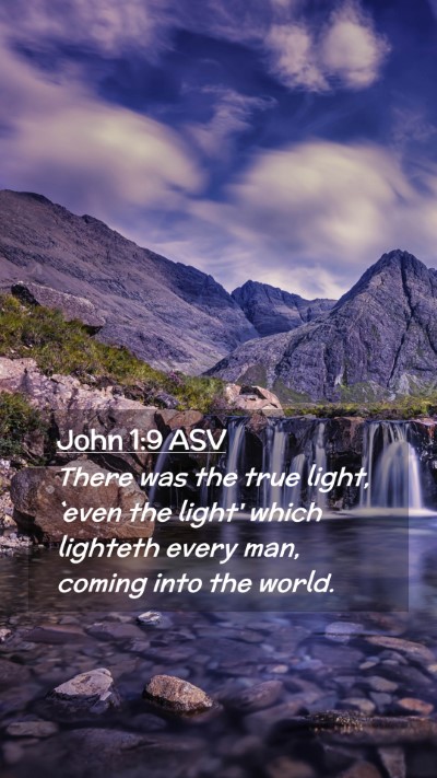 Picture 02 - John 1:9 ASV Mobile Phone Wallpaper - There was the true light, `even the light' which - Mobile Bible Verse Wallpaper