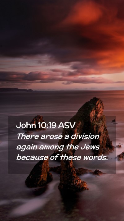Picture 02 - John 10:19 ASV Mobile Phone Wallpaper - There arose a division again among the Jews - Mobile Bible Verse Wallpaper