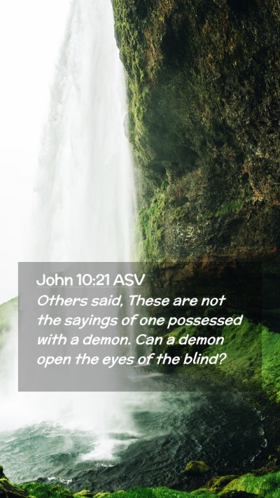 Picture 02 - John 10:21 ASV Mobile Phone Wallpaper - Others said, These are not the sayings of one - Mobile Bible Verse Wallpaper