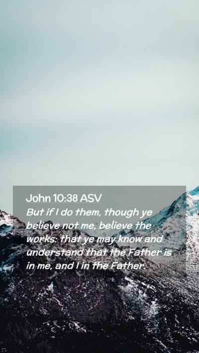 Picture 02 - John 10:38 ASV Mobile Phone Wallpaper - But if I do them, though ye believe not me, - Mobile Bible Verse Wallpaper