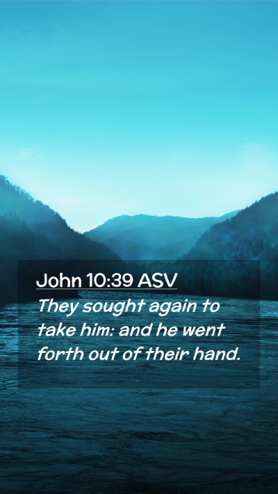 Picture 02 - John 10:39 ASV Mobile Phone Wallpaper - They sought again to take him: and he went forth - Mobile Bible Verse Wallpaper