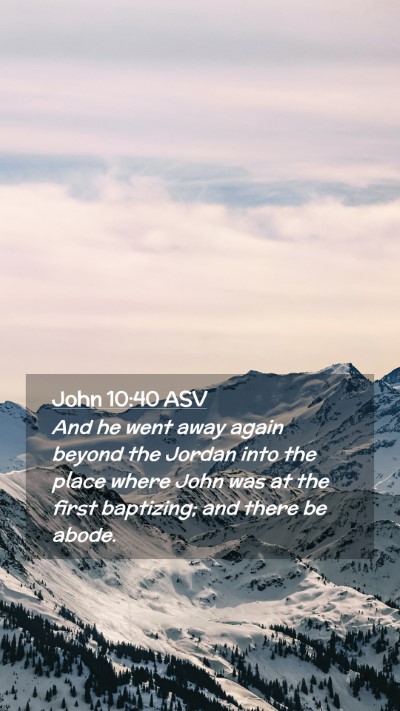 Picture 02 - John 10:40 ASV Mobile Phone Wallpaper - And he went away again beyond the Jordan into the - Mobile Bible Verse Wallpaper
